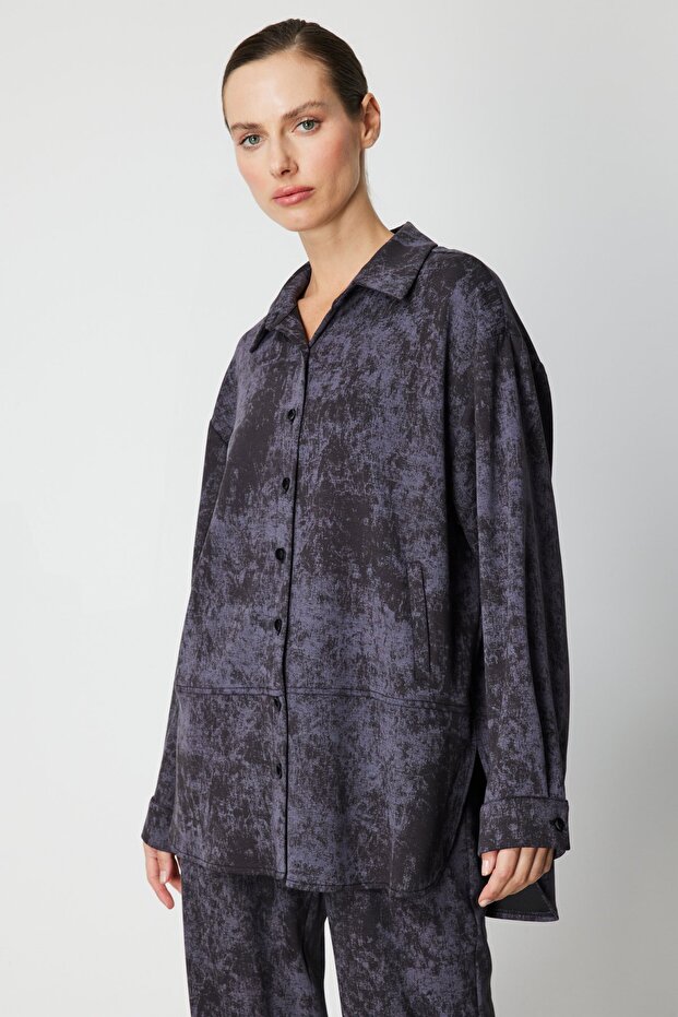 Batik Patterned Long Shirt - 3