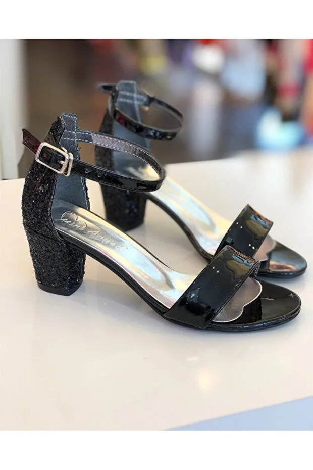 K.058 Single Strap Heeled Shoes-Black - 31