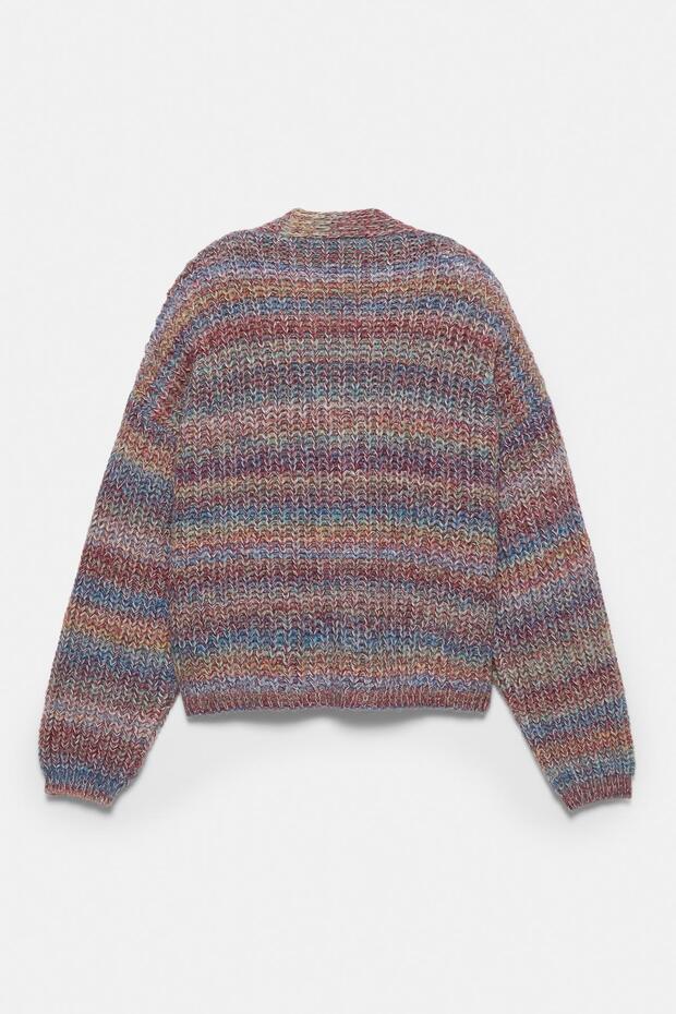 Fitilli örgü space dye hırka - 8