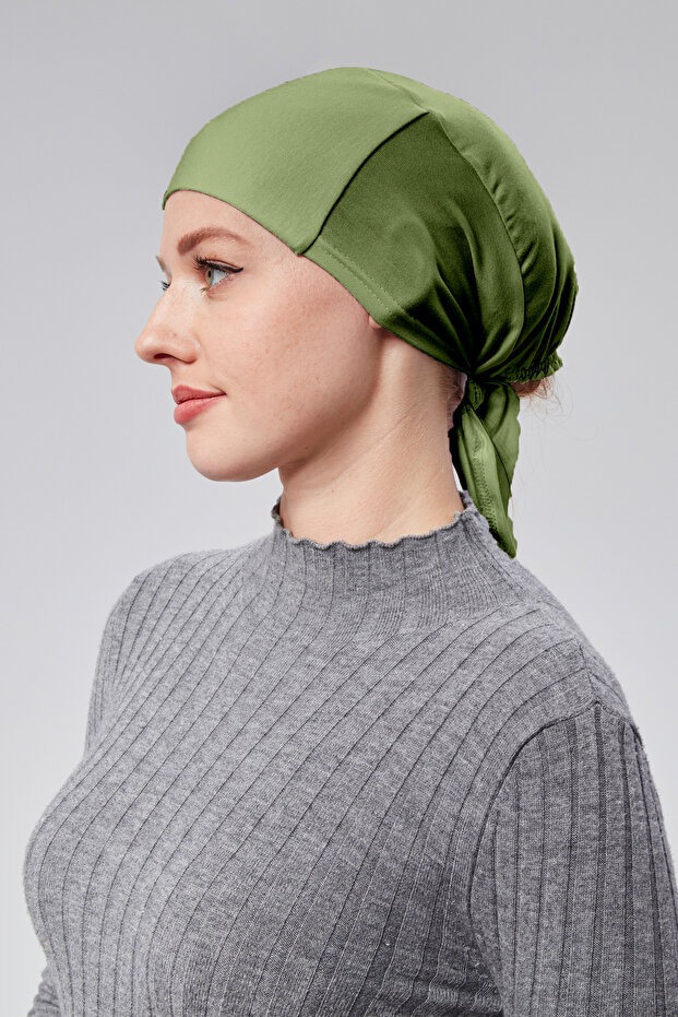 Women's Hijab Lycra Combed Cotton Seamless Non-Slip Plain Laced Bonnet