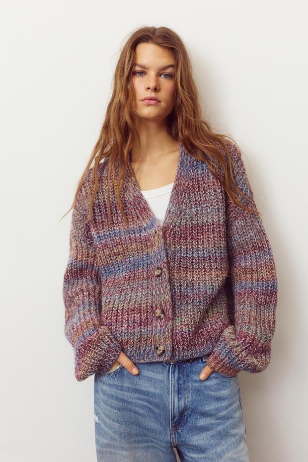 Fitilli örgü space dye hırka - 2