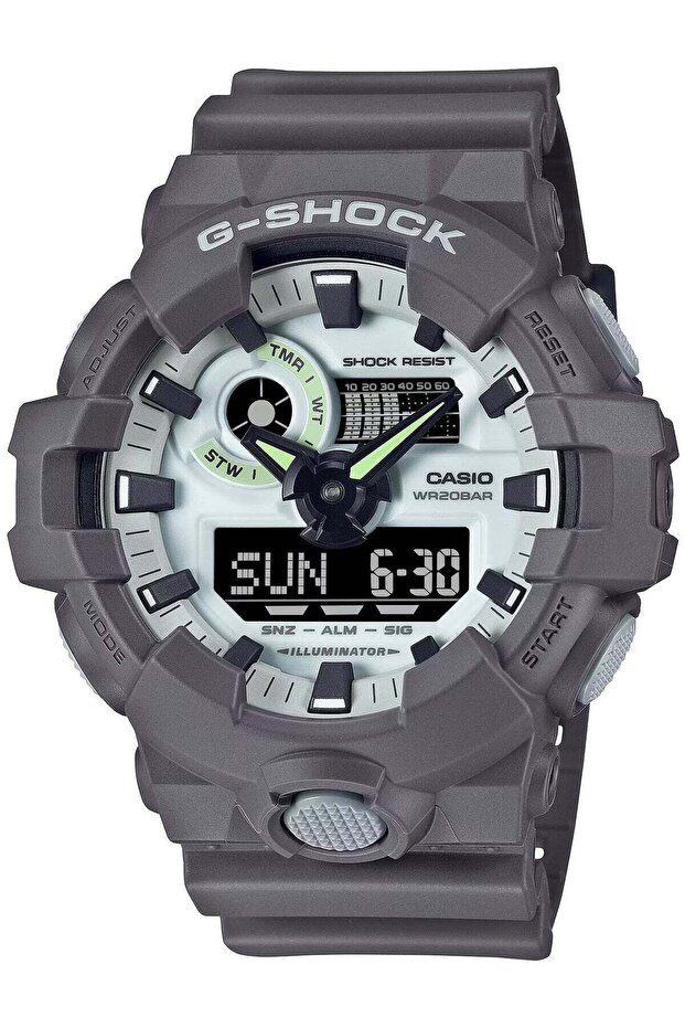 GA700HD-8A Glowing Luminescent Dial Analog Digital Gray Watch