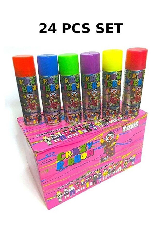 Crazy Ribbon Party Spray Colored String Spray - Pack of 24