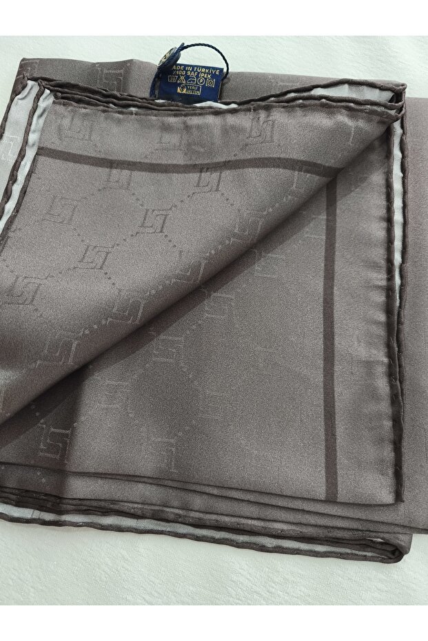 PETEK DESEN MONOGRAM İPEK EŞARP - 3