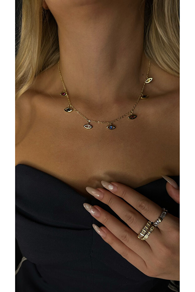 RENKLİ GÖZ KOLYE - 1