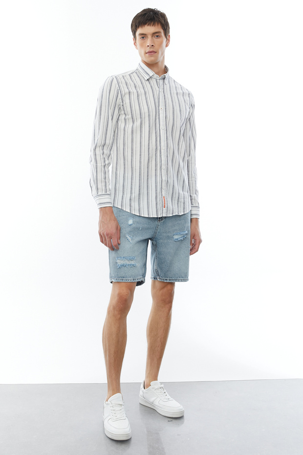 Denim Bermuda Şort - 5