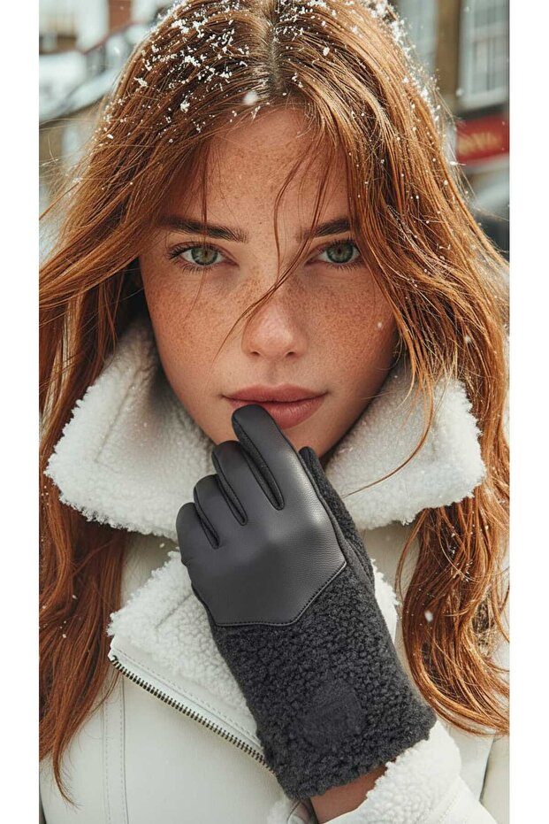 Kadın WarmShell Suni Deri Kış Eldiveni - 1