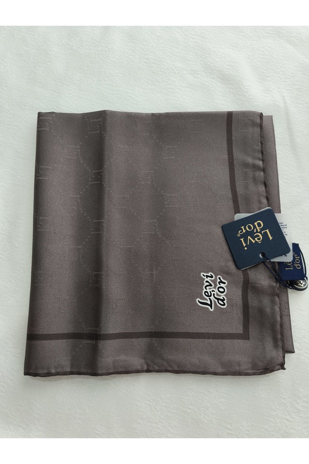 PETEK DESEN MONOGRAM İPEK EŞARP - 2