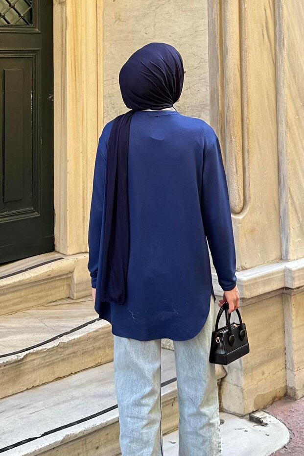 Basic Sweat Lacivert - 4