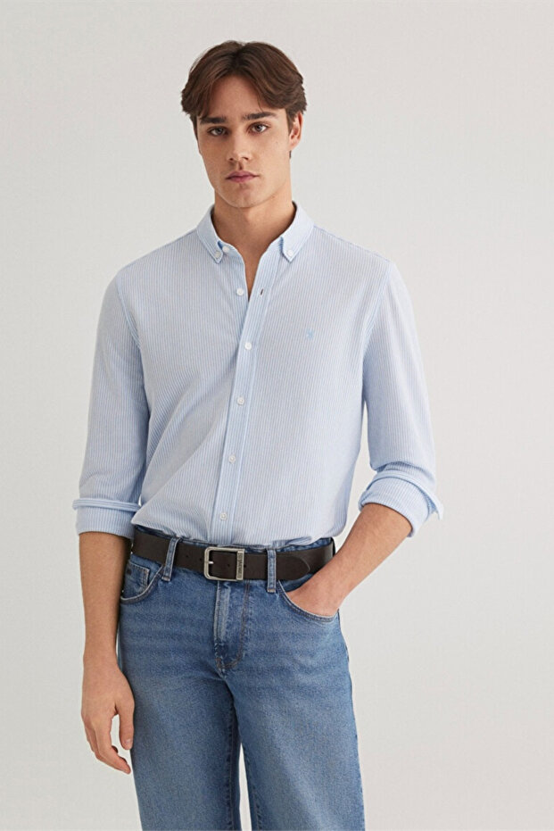 Striped Men's Long Sleeve Shirt M0211402-88654