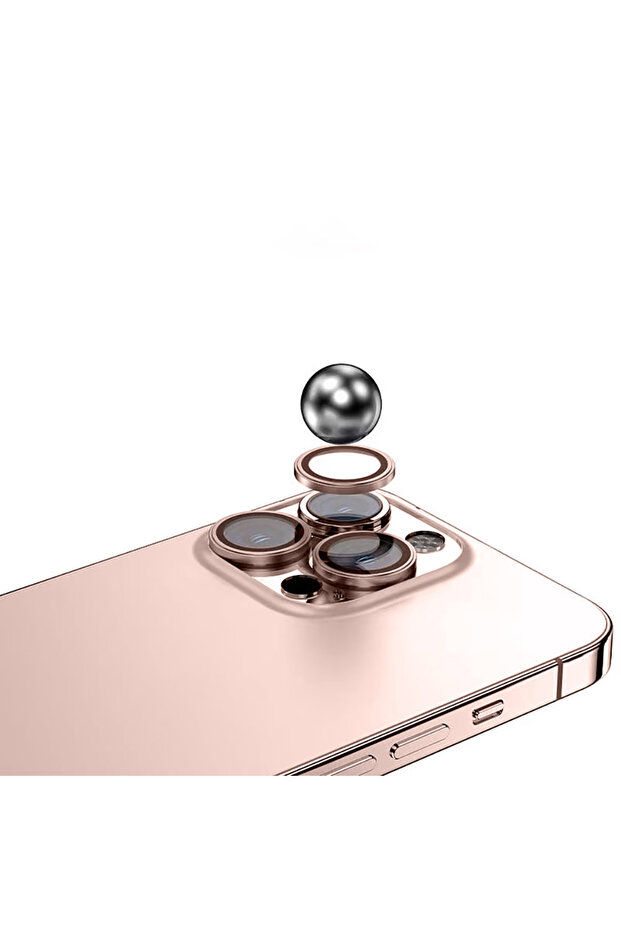 واقي عدسة الكاميرا الصغيرة لهاتف iPhone 13 SYS - ذهبي وردي - 6