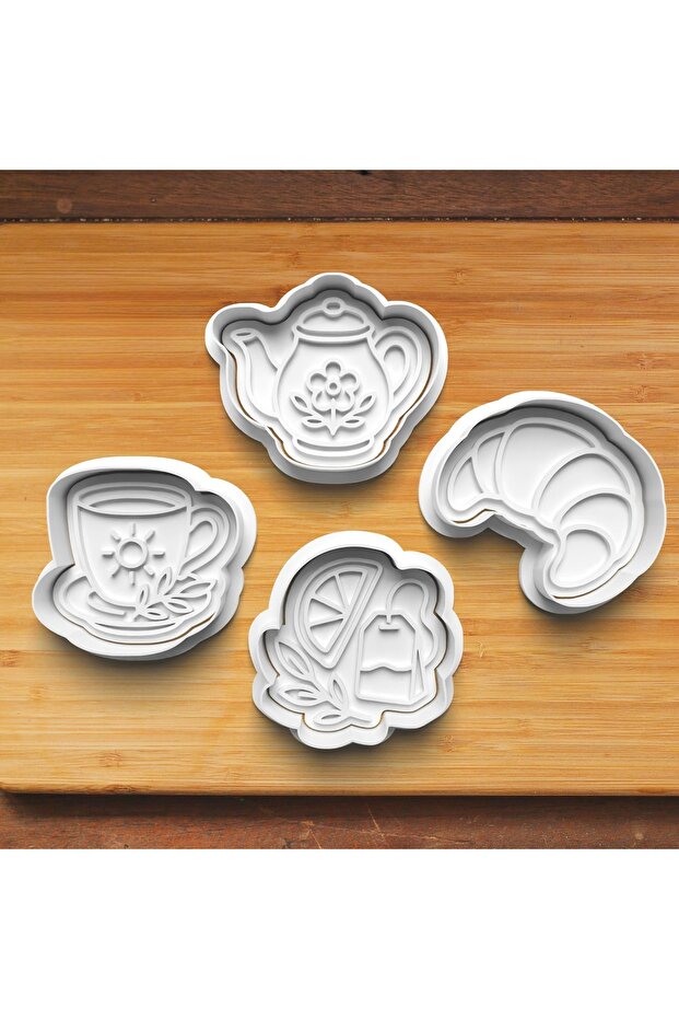 Tea Break Set of 4 Cookie and Sugar Dough Molds