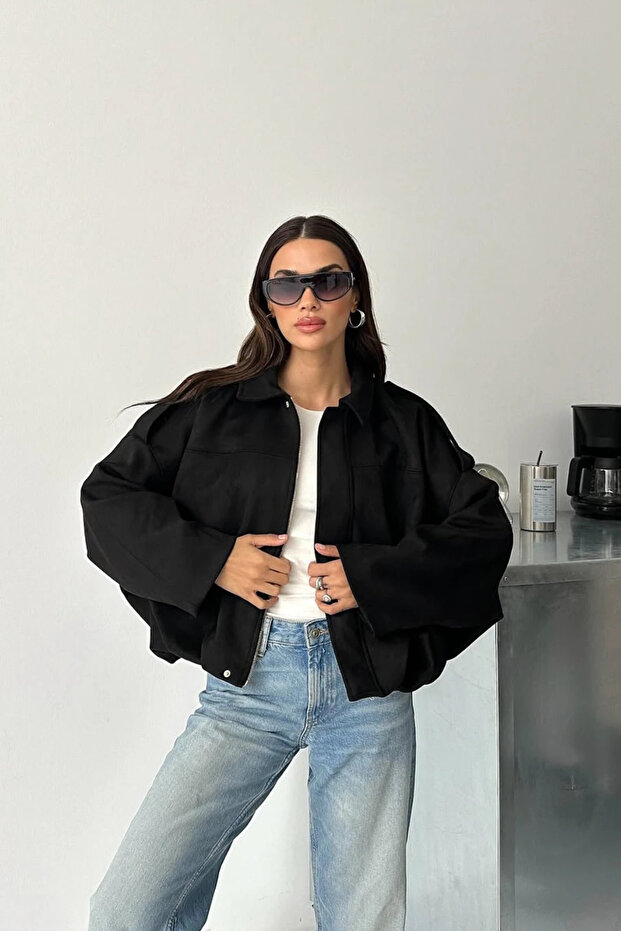 Basic Crop Gömlek Ceket (Shacket) Camel Basic, Crop, Gömlek - 4