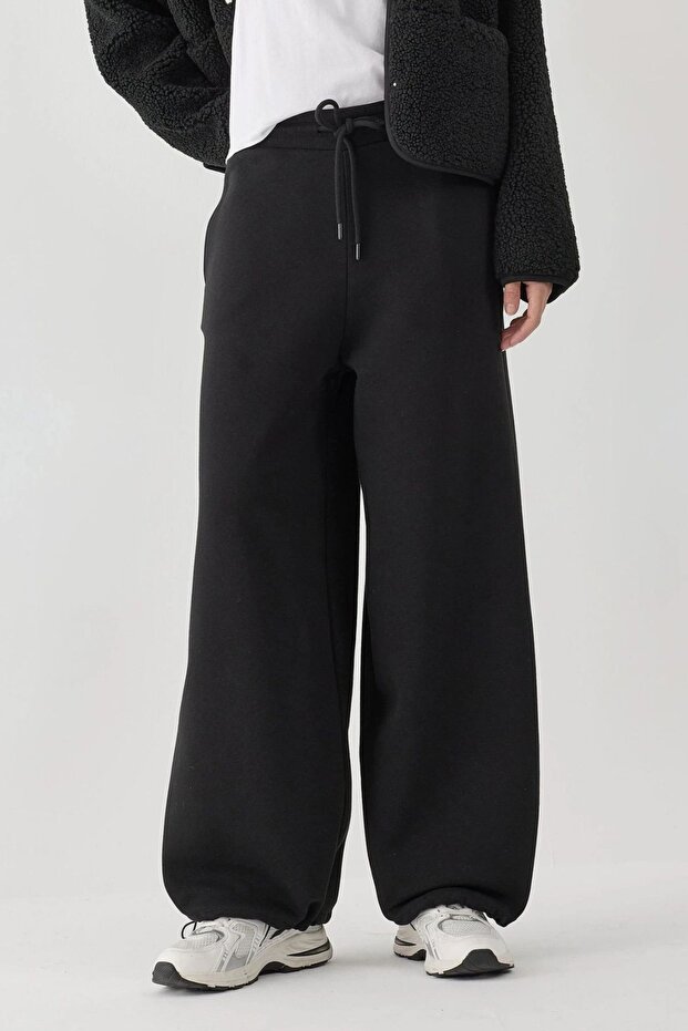 Barrel Fit Basic Şardonlu Eşofman Altı - 1