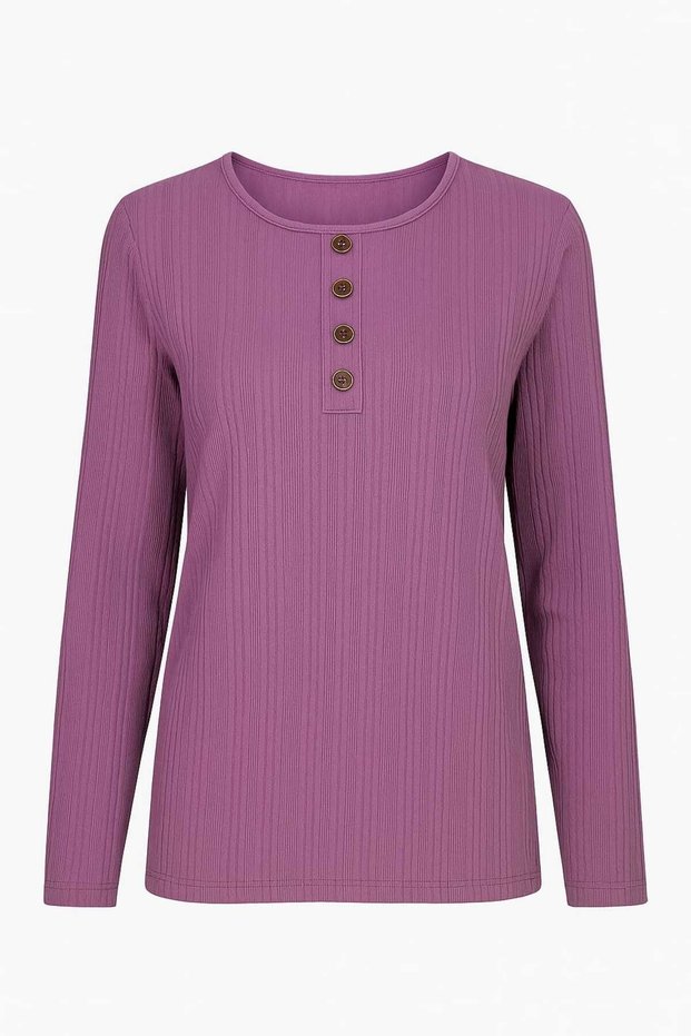 Women's Stretch Fabric Winter Knitwear for Middle-Aged and Older Women Light Purple Mother Combed Cotton Blouse New Season Twisted Pattern