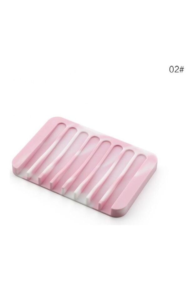 Silicone Soap Holder Pink & White 11.5cm