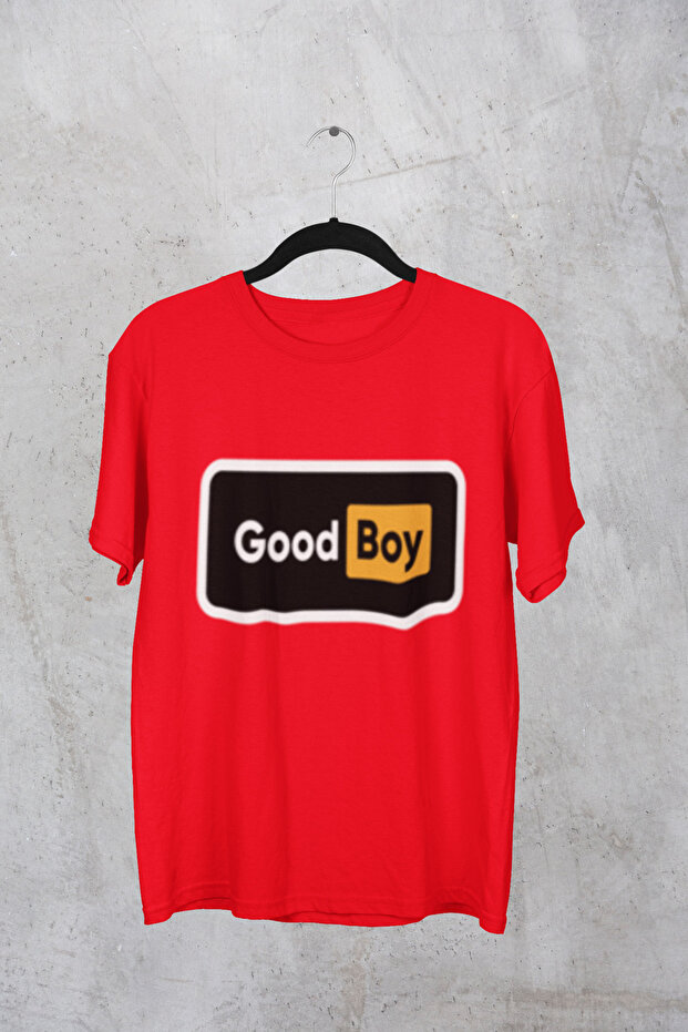 تيشيرت قطني مطبوع برقبة دائرية من GOOD BOY OV قصة فضفاضة ALIP بأكمام قصيرة للجنسين