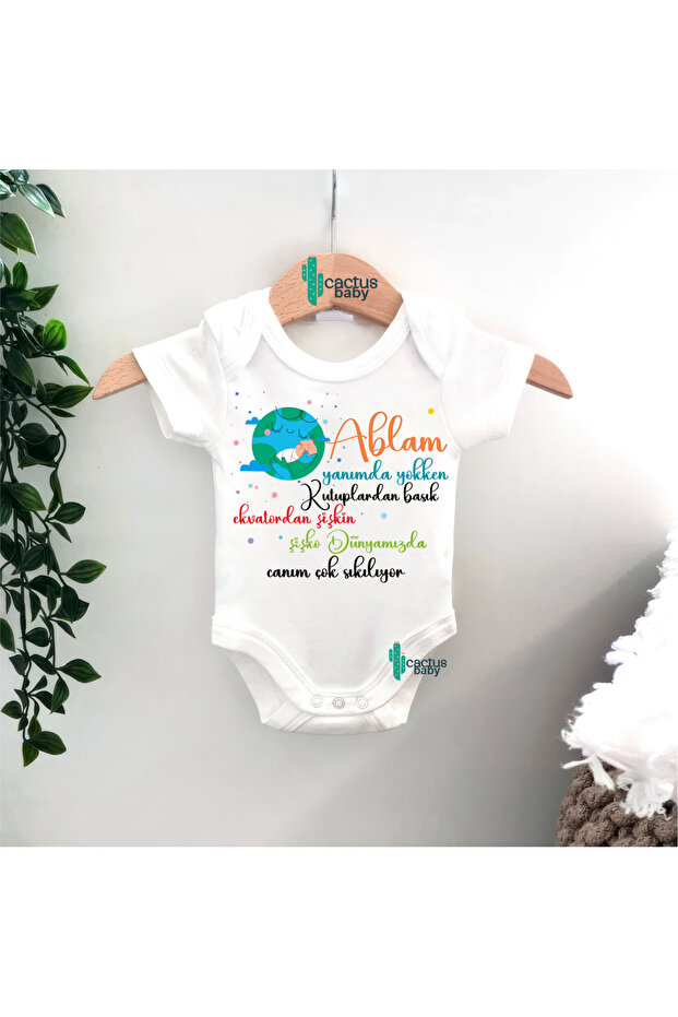 Dayi Amca Yenge Hala Teyze Abla Abi̇ Written Baby Bodysuit 100% Cotton