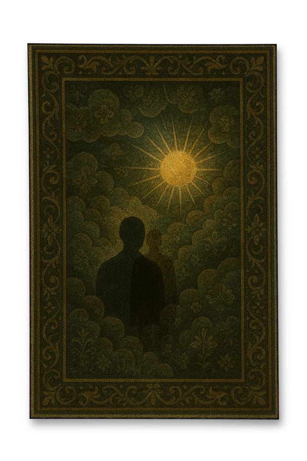 Mosso Green Themed Clouds Floral and Silhouette Pattern Woven Base Modern Decorative Carpet Mosso1708