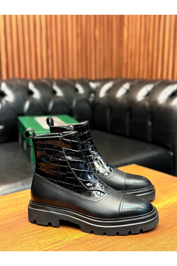 Siyah Kroko Uzun Bot - 2