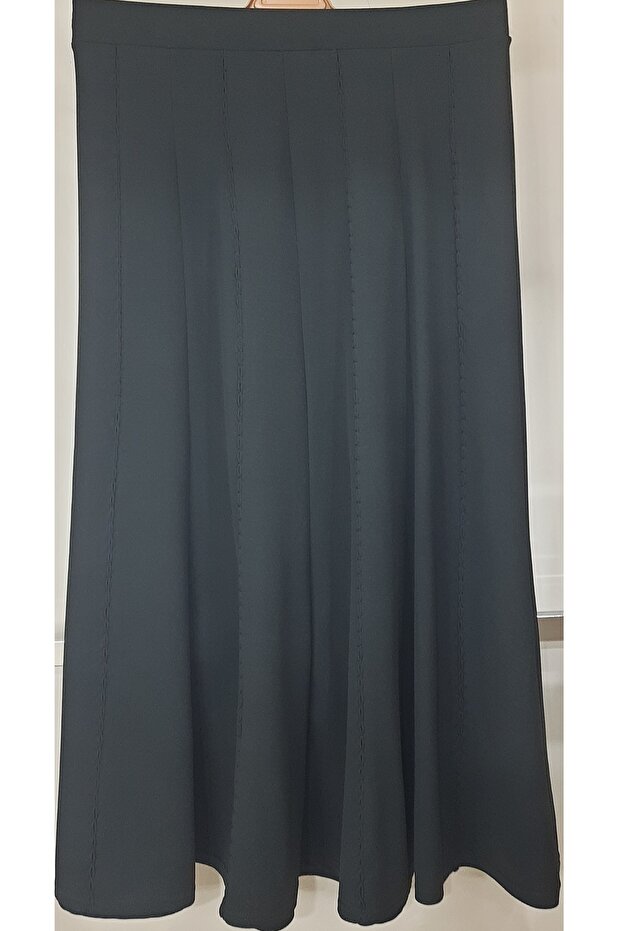 Star New First Class Cross-Stitch Pattern Lycra Fabric Stretchy Mother Plus Size Piecewise Elastic Skirt - 2