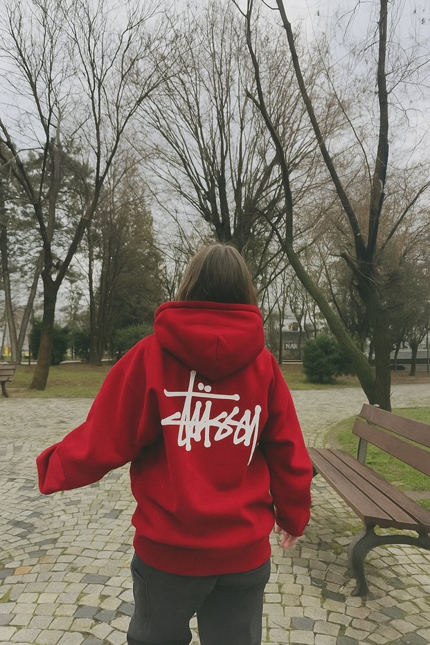 Unisex 3 Thread Thick Fabric O Oversized K Hooded Back Lettering B Printed Kangaroo Pocket Street Sweat
