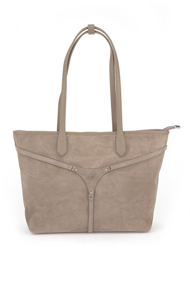 , Women's Genuine Leather Shoulder and Hand Bag 153979Z5018 Sand