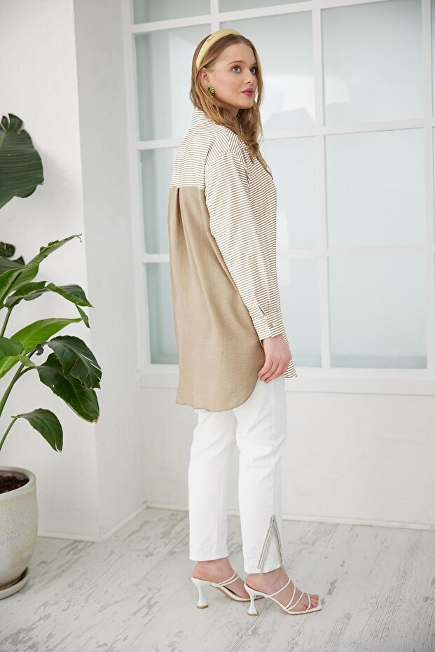 CEBİ PULLU ÇİZGİLİ GÖMLEK - 2