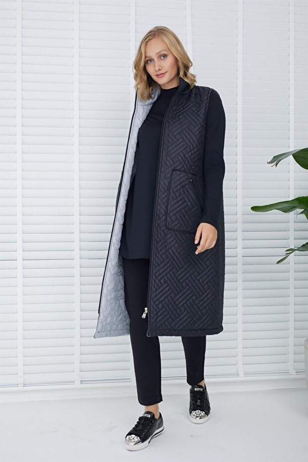 ÇİFT TARAFLI UZUN YELEK - 4