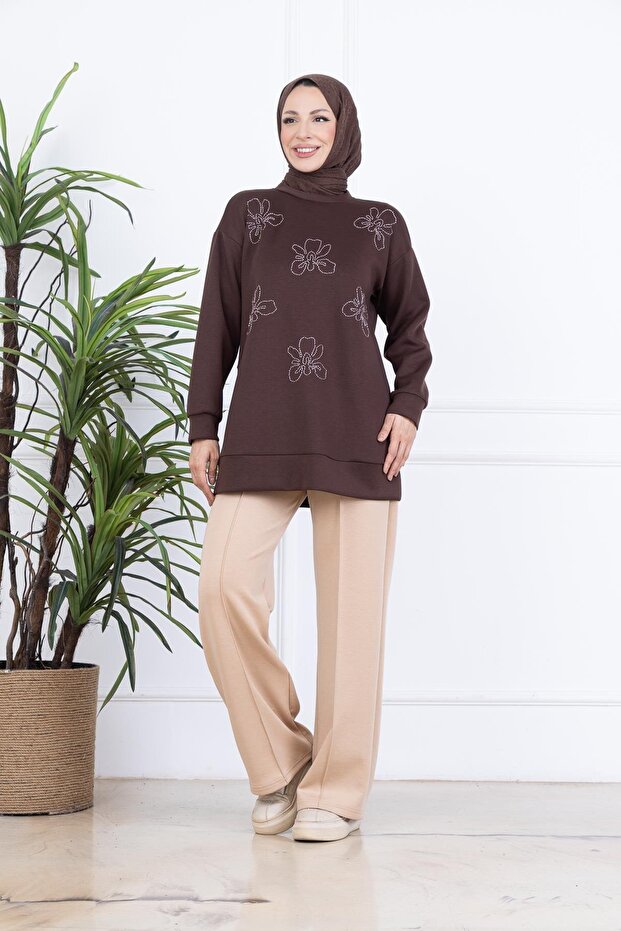 BONCUK NAKIŞLI MODAL TUNİK - 1