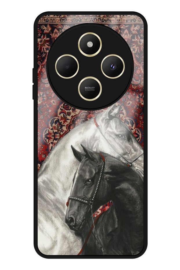 Xiaomi Redmi 14C Camera Protected Glossy Phone Case with Persian Carpet Pattern