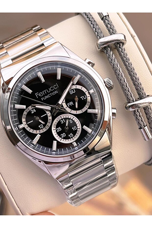 2 Years Warranty Steel Band Inner Dial Features Active 3 Atm Men's Wristwatch Ef.03517.1