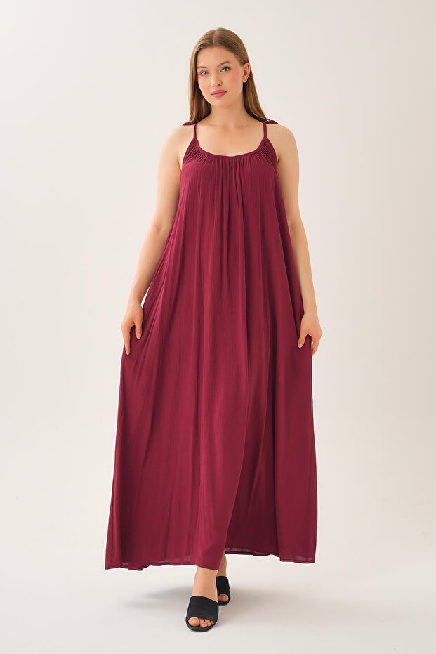Flowy Maxi Dress with Tie-Up String Straps