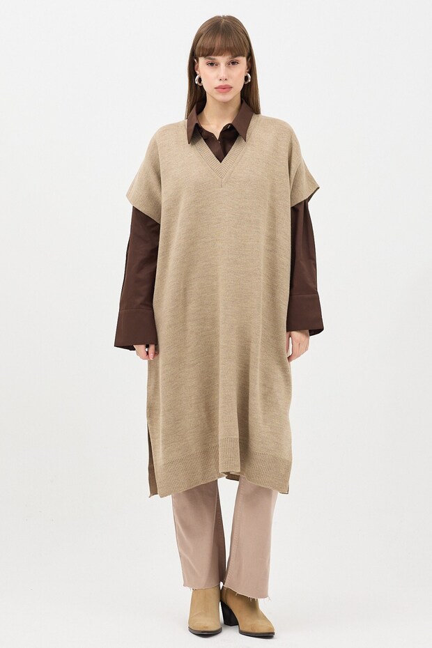 Panço Süveter Vizon - 1