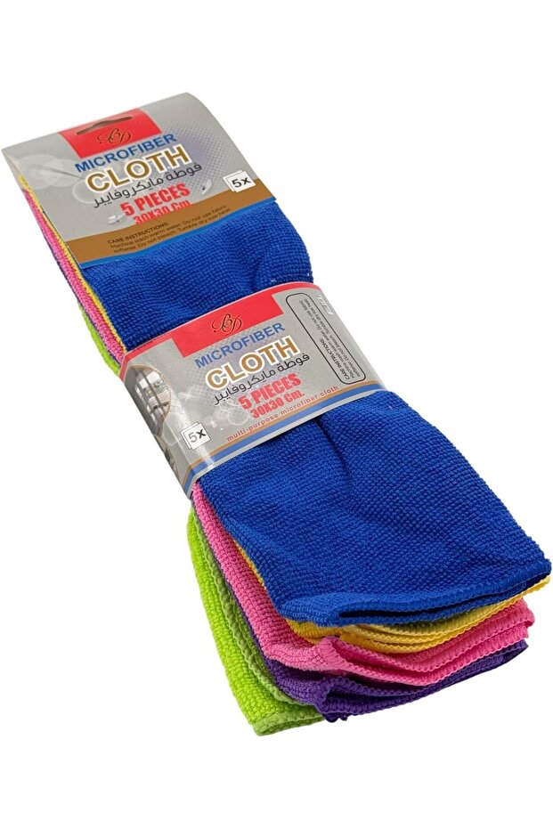 BandDTools Microfiber Cleaning Cloths, Multicolor Pack, 30 × 30 cm, 5 Pieces