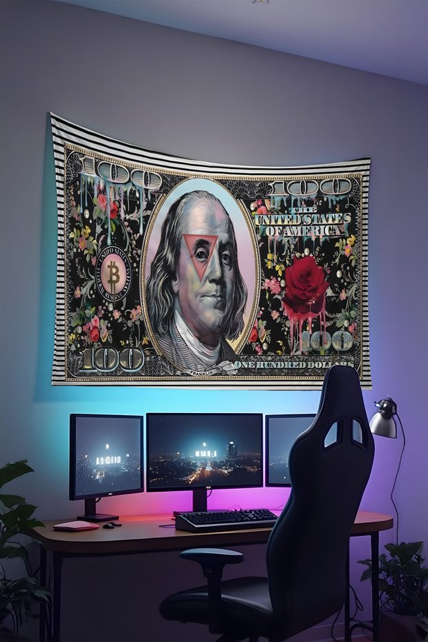 For Printed Wall Covering – Gamer Themed, High-Quality Fabric, Tapestry Wall Carpet