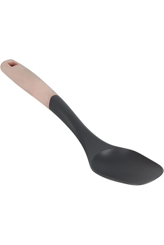 Solid Spoon, Black Kitchen Utensil, Ergonomic Handle Design - 6