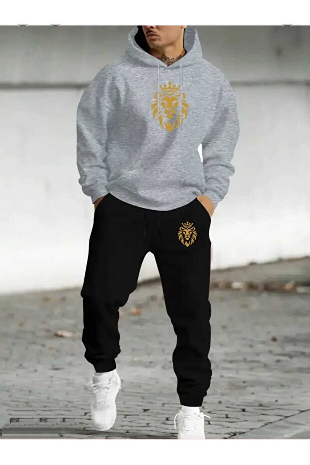 Crowned Lion Logo Hoodie Set