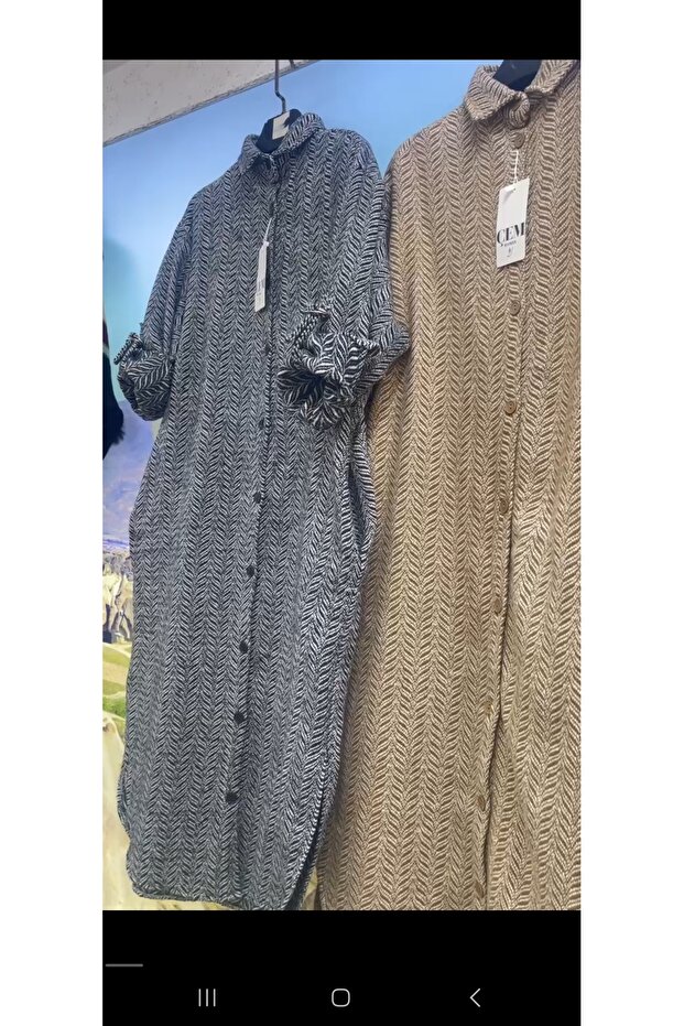 Kaşe gömlek elbise - 1