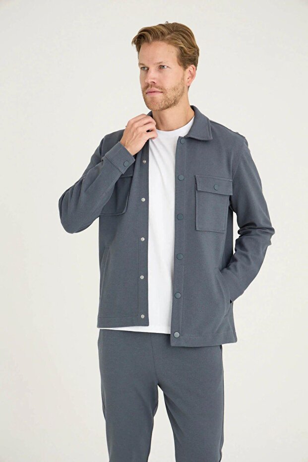 Men's Comfort Fit Snap Button Shirt Short Sleeve T-Shirt Jogger Pants 3-Piece Tracksuit Set