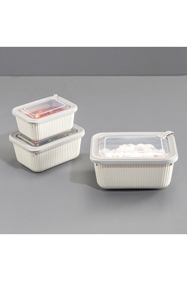 3 Piece Microline Storage Container Set (600-1100-1800 ml)