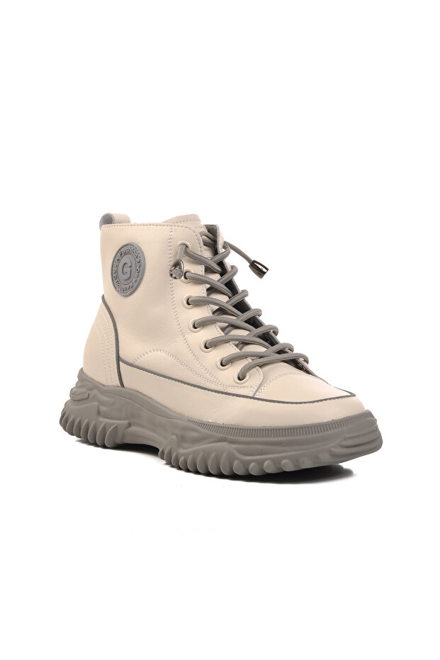 Gray Zippered Rubber Laced Women's Boots 26K310-13 Z
