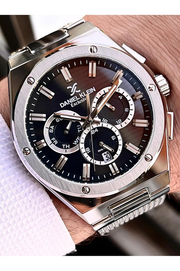 Men's Wristwatch 30 Meters Water Resistant Steel Band + Bracelet Gift Vs.Blkt.0689