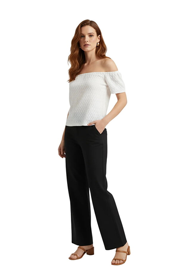 Bluse mit U-Boot-Ausschnitt - 3