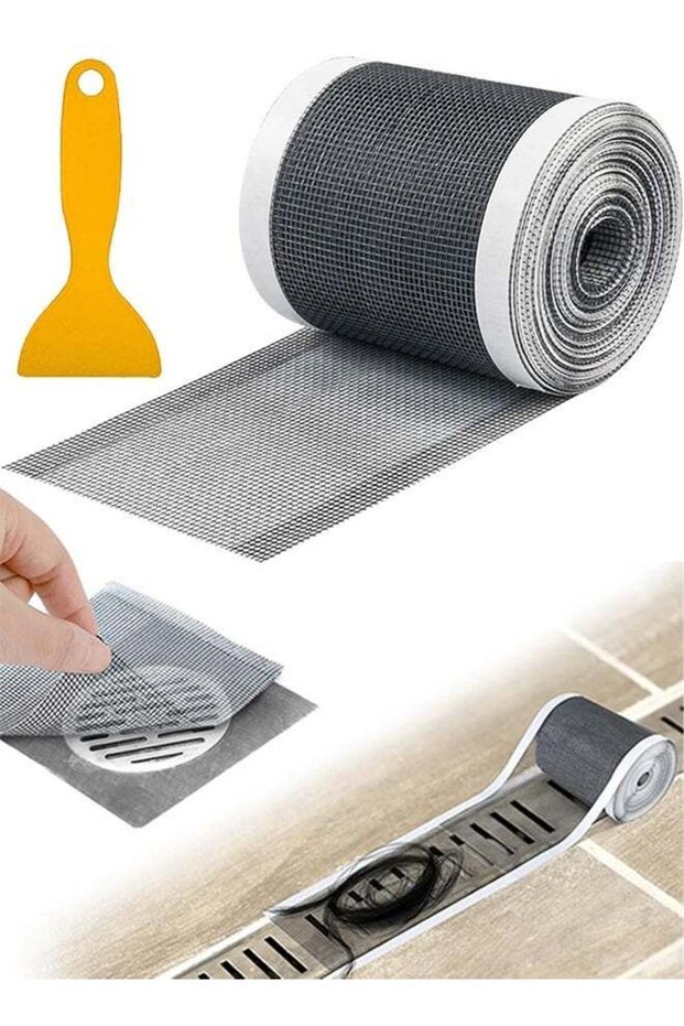 Self Adhesive Shower Drain Hair Catcher Mesh Sticker Shower Drain Hair Catcher Cutable Shower Drai