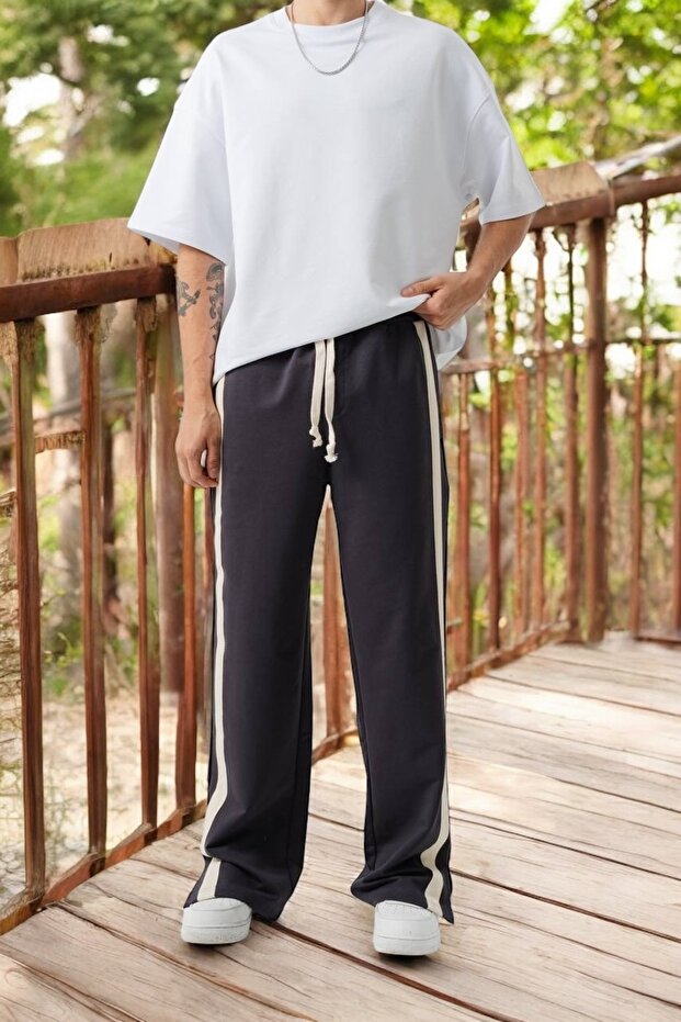 Men's Side Stripe Regular Fit Casual Sweatpants Coc1498-9900