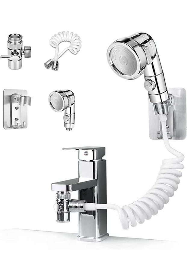 Sink Faucet Sprayer Attachment,Sink Handheld Shower Head Set,Hand Shower Bathroom Sink Sprayer Rins