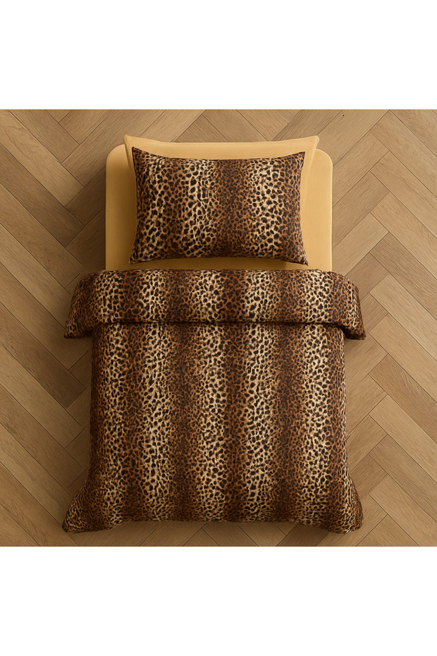 طقم غطاء لحاف فاخر بنقشة الفهد لشخص واحد بدون ملاءات - 3