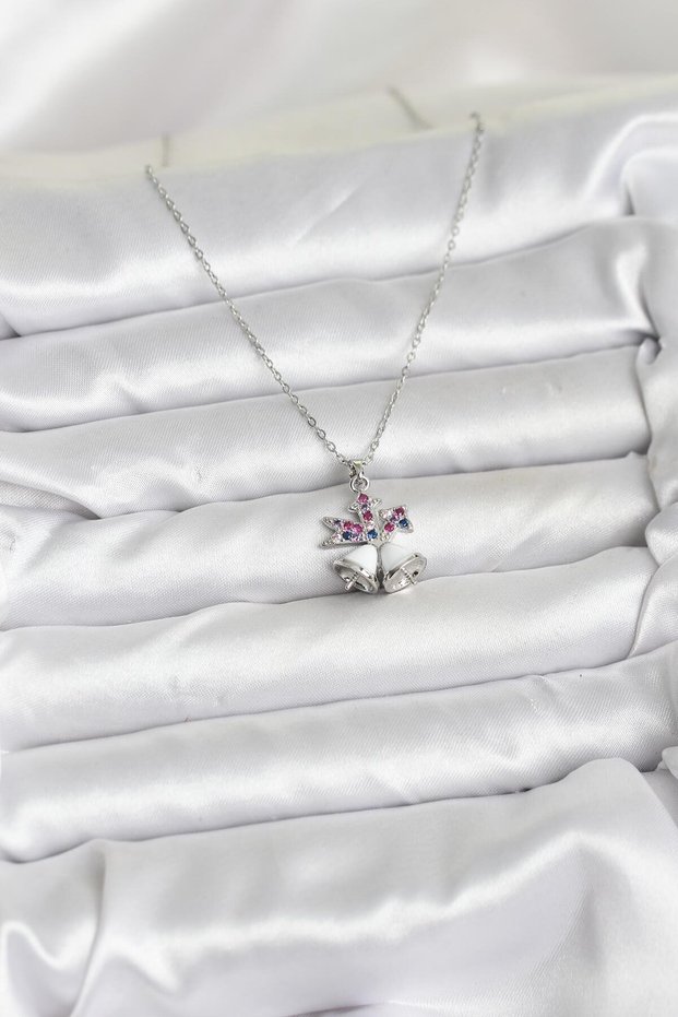 Silver Color Christmas Themed Women's Necklace (316L Steel)