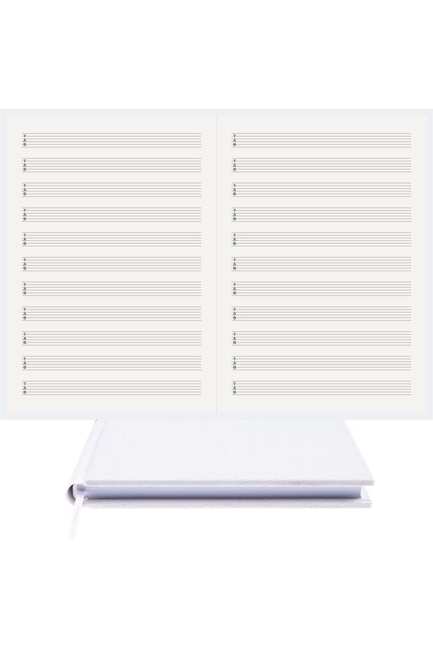 دفتر ملاحظات الموسيقى (مع مفتاح TAB للجيتار) مصنوع يدويًا بنسبة 100%، خياطة يدوية - غلاف من قماش الفسكوز الخاص - A/4